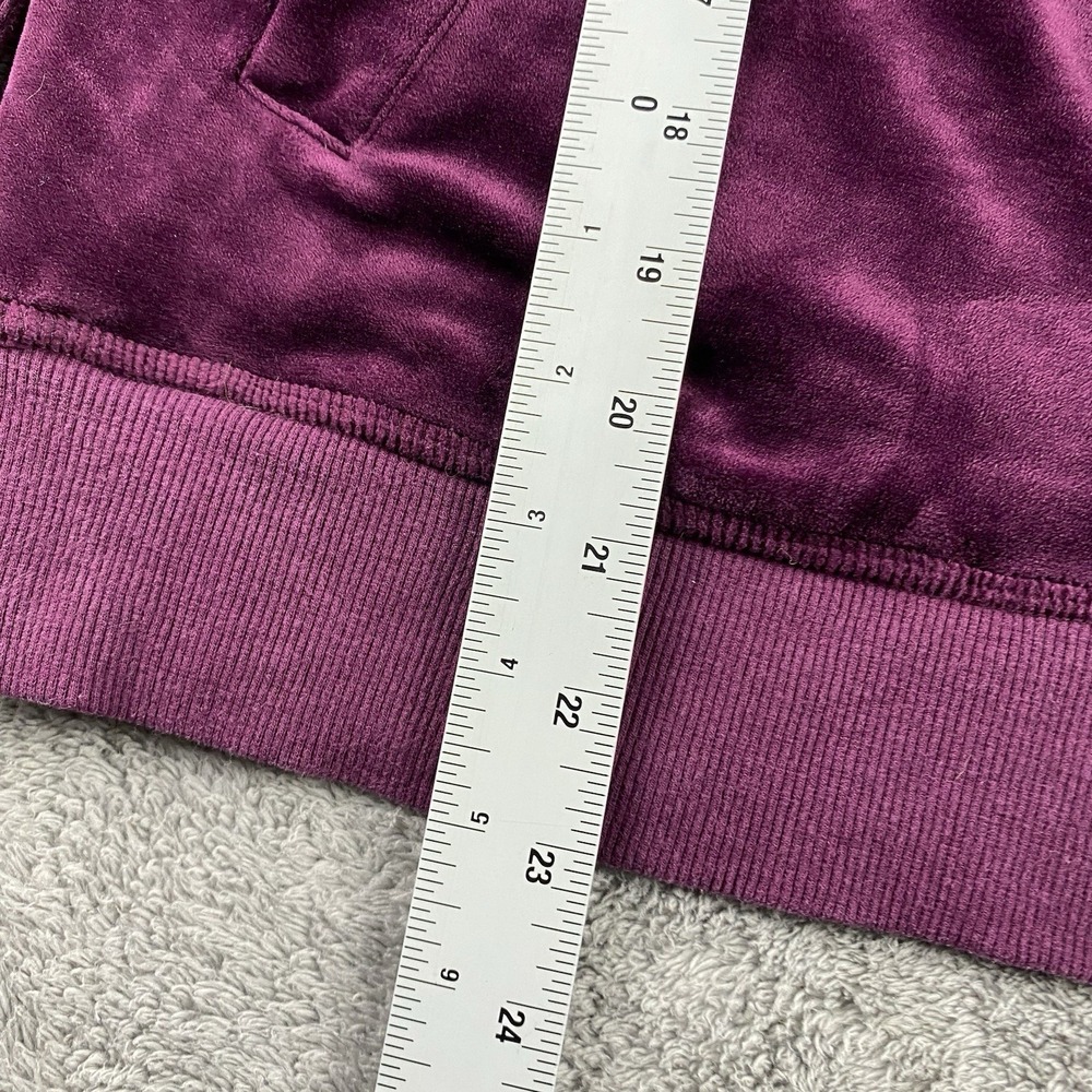 Champion Elite Velour Hoodie Pullover Womens Small Purple Black Long Sleeve - Picture 6 of 16
